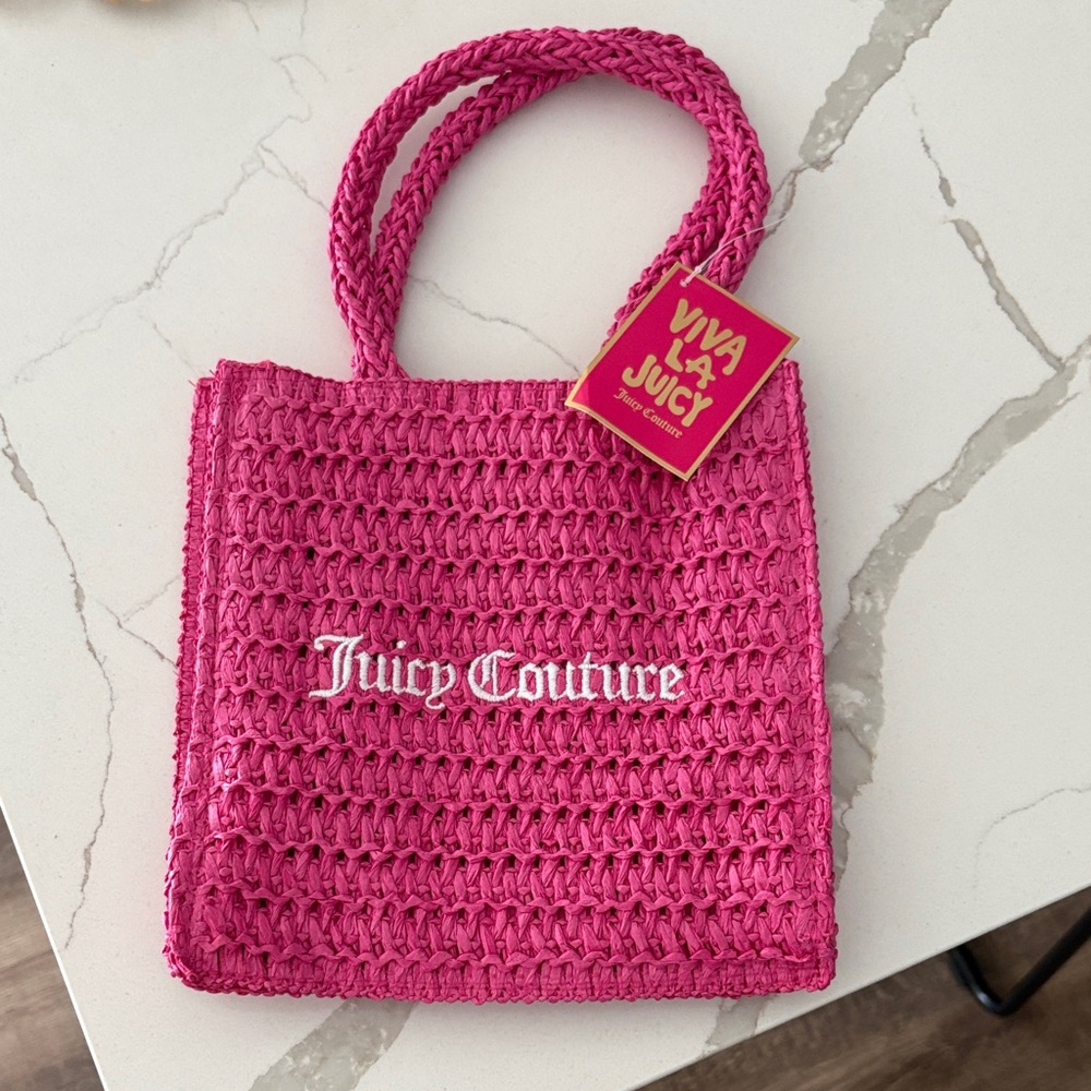 Juicy Couture Vibrant Pink Crochet Tote